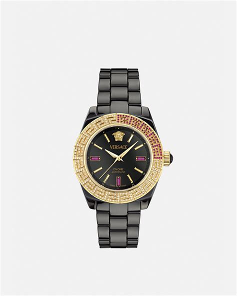 versace greek key watch diamonds|Versace dv one automatic.